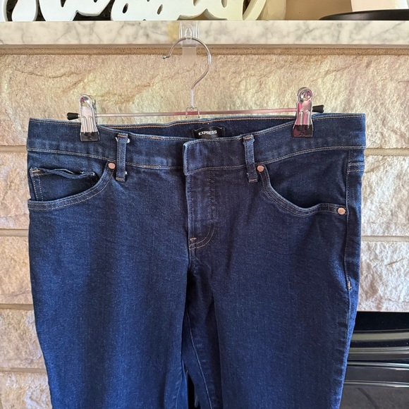 Express Women's Editor Boot Low Ride Dark Blue Jeans 6R - Picture 2 of 5